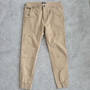 Italy Morn | Mens Khaki Cargo Joggers Large